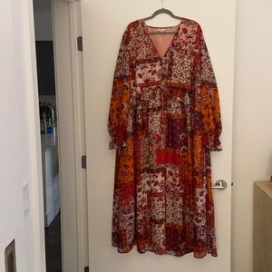 ASOS Curve maxi smock dress w/ button front